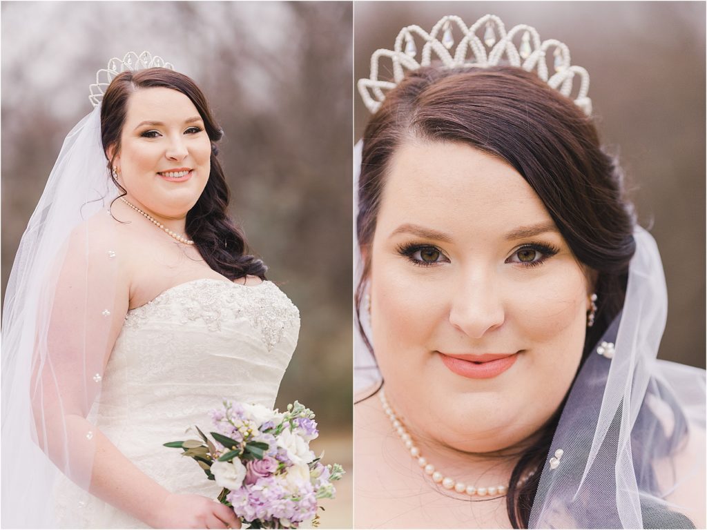 Close up of bride's face, smiling